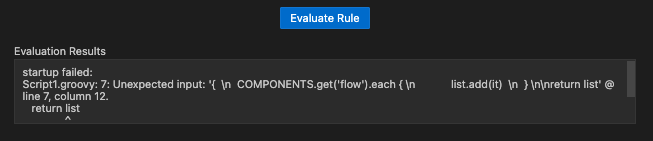 custom rules eval results error vs