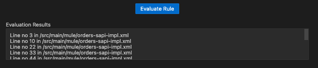 custom rules eval results vs