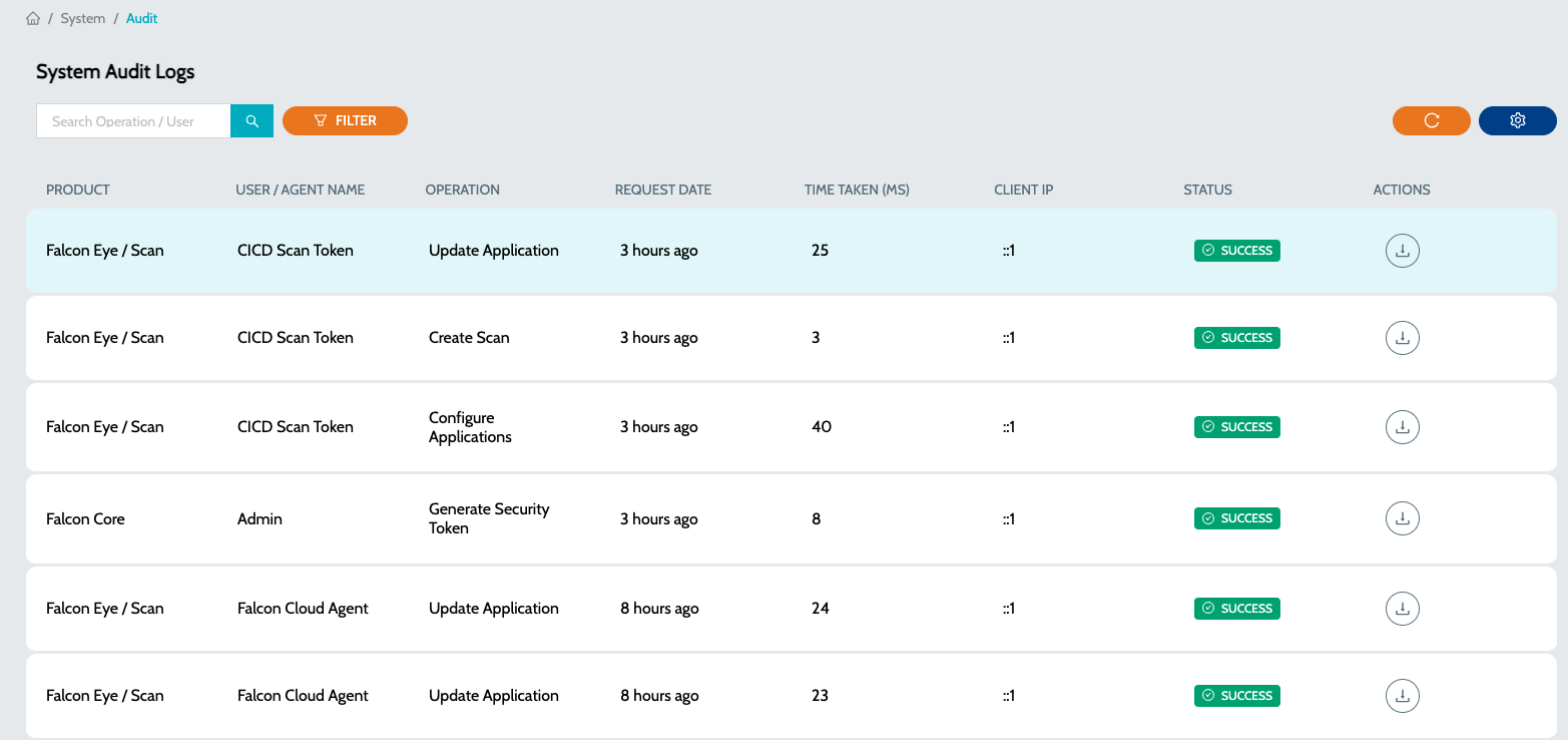 system audit logs