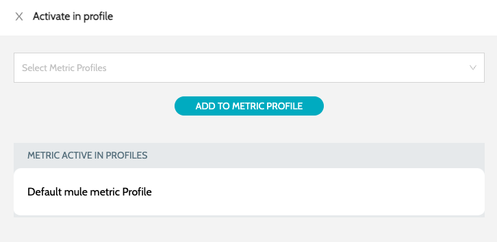 activate metric in profile