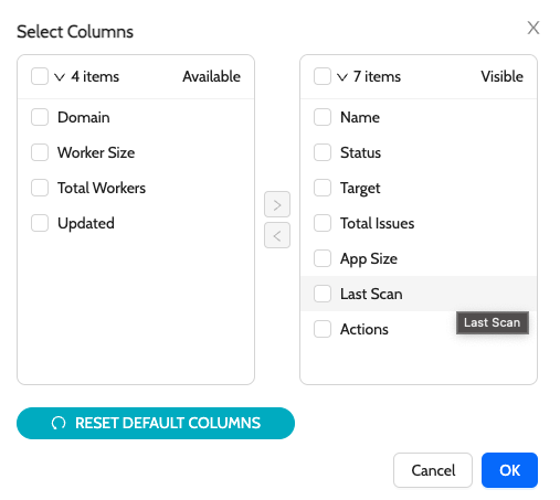 mule app col settings