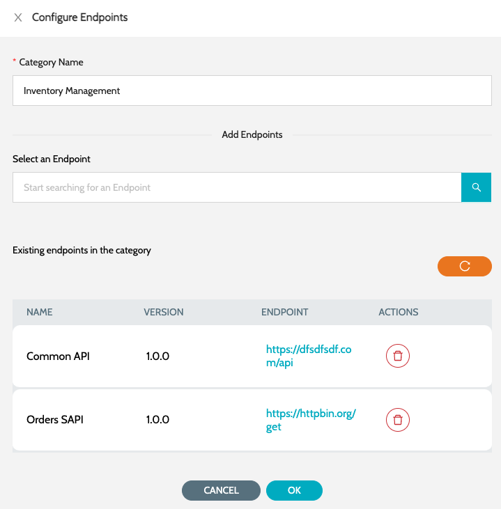 configure endpoints