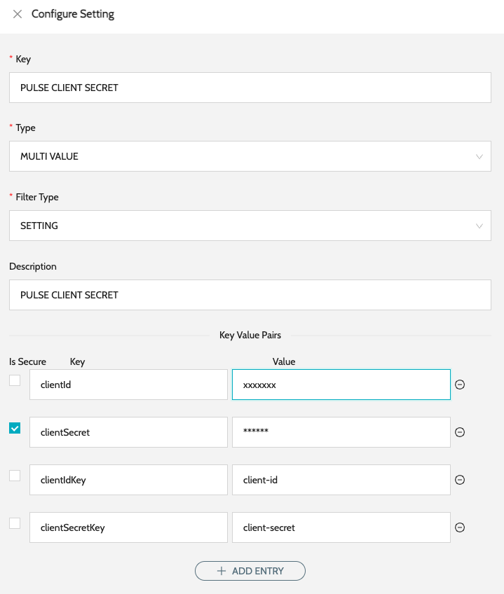 pulse global setting auth config