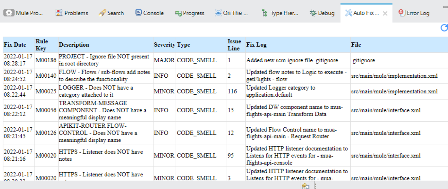 auto fix logs