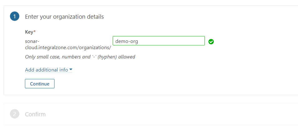 create organization enter org details