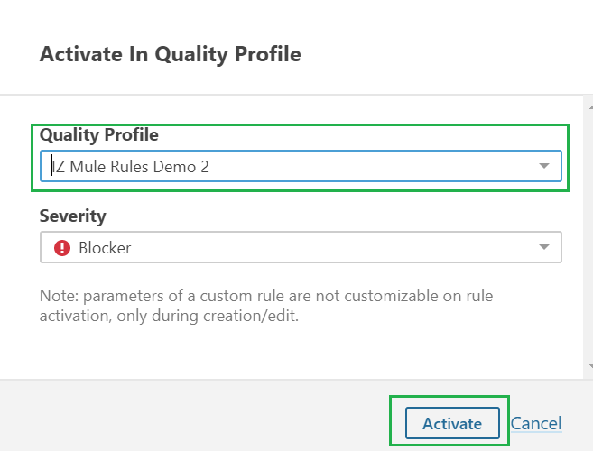 custom rule activate profile