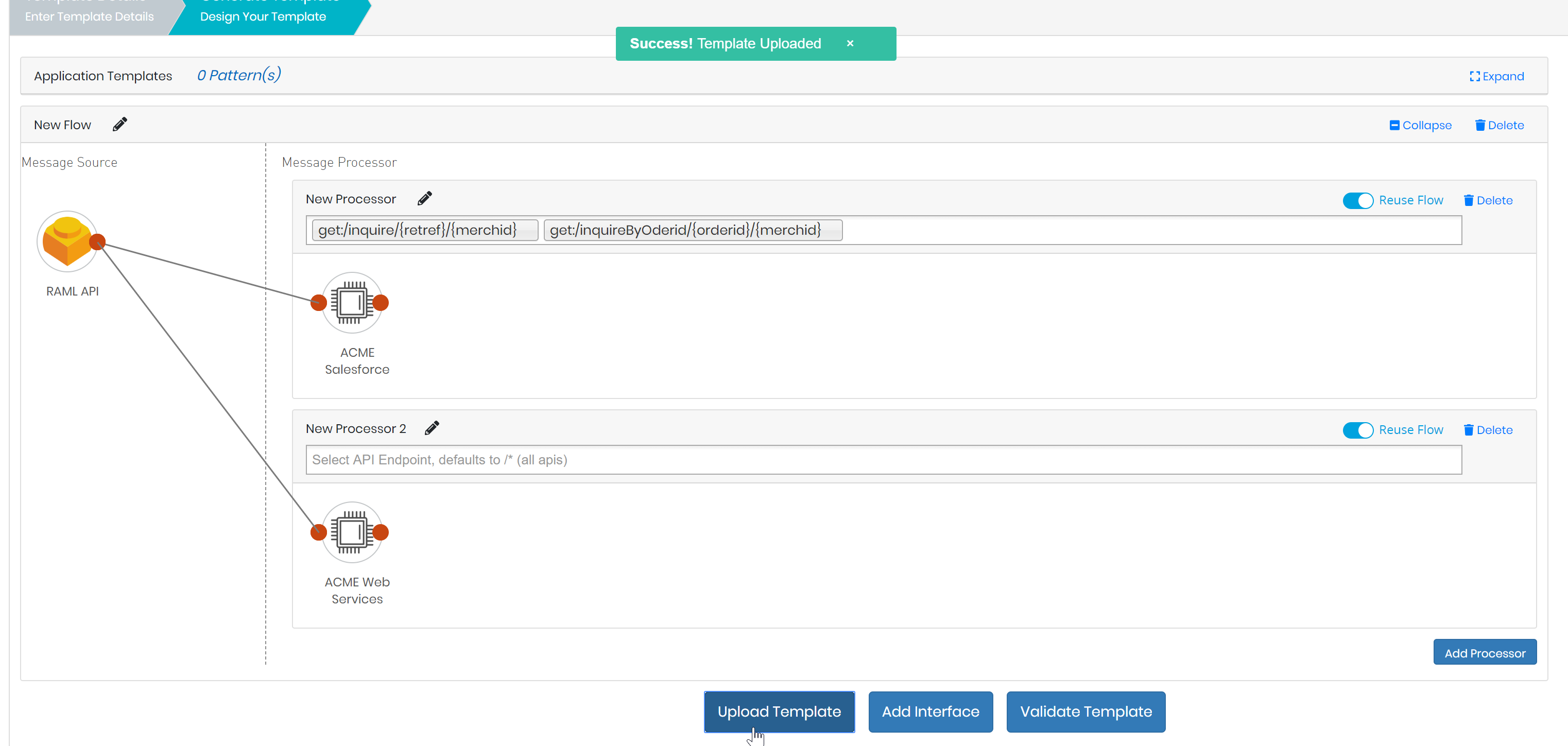 generate template upload success d5155