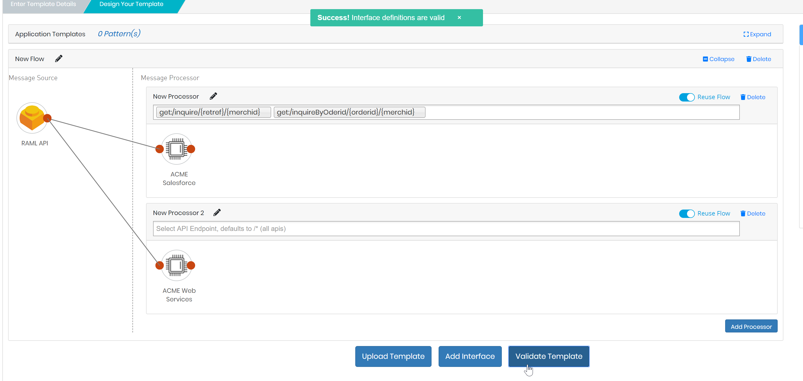 generate template validate success 406fb
