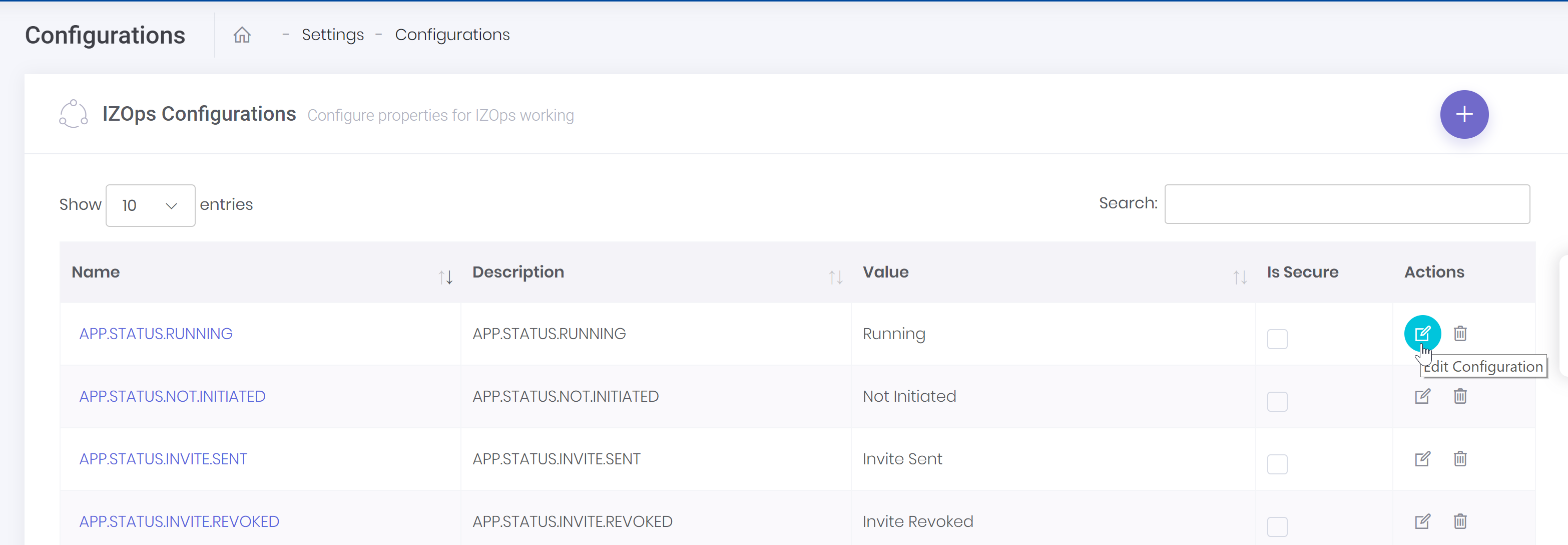 edit config button